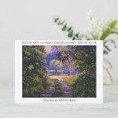 カラフルな森 ライト ブルー パープル イエロー グリーン 招待状 (スタンド正面)