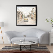 カラフルな植民地時代の街のアートプリント壁スケッチ ポスター