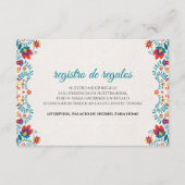 カラフルな植物と花のスパニッシュウェディング エンクロージャーカード (正面)
