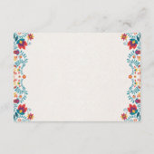 カラフルな植物と花のスパニッシュウェディング エンクロージャーカード (裏面)