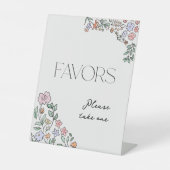 カラフルな植物のブライダルシャワーのお土産の看板 台座サイン (正面)