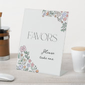 カラフルな植物のブライダルシャワーのお土産の看板 台座サイン (インサイチュ)