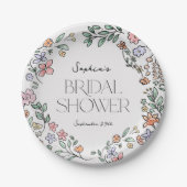 カラフルな植物のブライダルシャワーのペーパープレート ペーパープレート (正面)