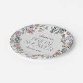 カラフルな植物のブライダルシャワーのペーパープレート ペーパープレート (アングル)