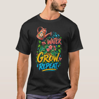 カラフルな植物の世話 水やりのできる ウォータリングポット Tシャツ