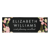 カラフルな植物の花柄 名札 (正面)