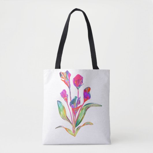 カラフルな植物画カラーリリー芸術 トートバッグ (正面)