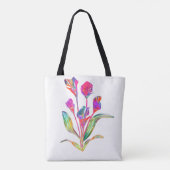 カラフルな植物画カラーリリー芸術 トートバッグ (裏面)