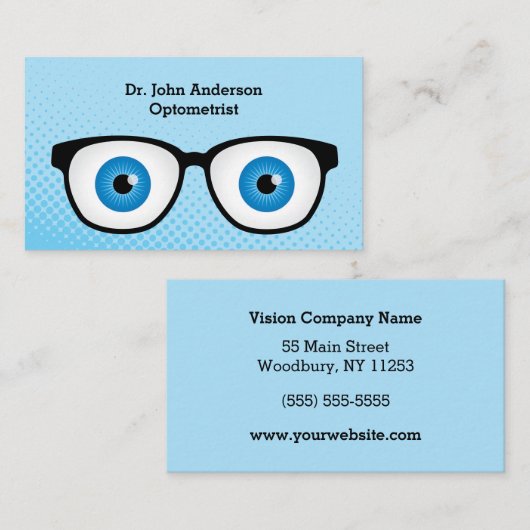 カラフルな検眼医 名刺 (正面/裏面)