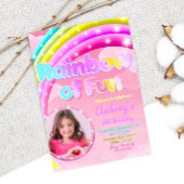 カラフルな楽しい虹の絵 招待状