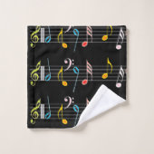 カラフルな楽譜およびノート バスタオルセット (ウォッシュタオル)