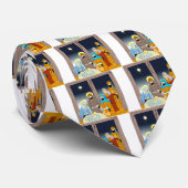 カラフルな様式化された出生場面ギフトのクリスマス ネクタイ (ロール)