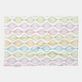 カラフルな横のogeeパターン キッチンタオル (横)