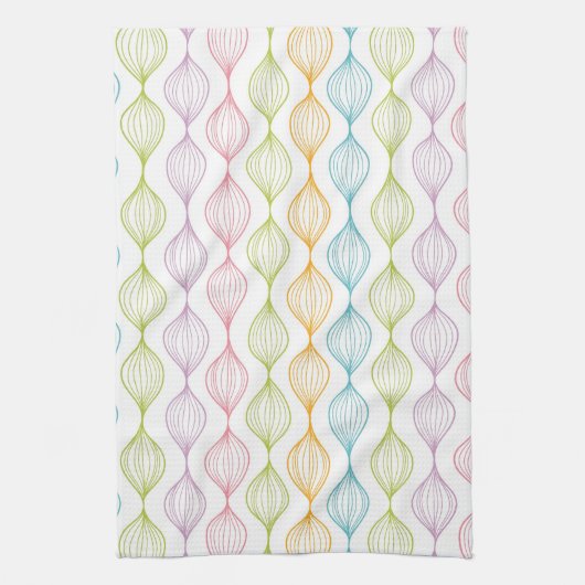 カラフルな横のogeeパターン キッチンタオル (縦)