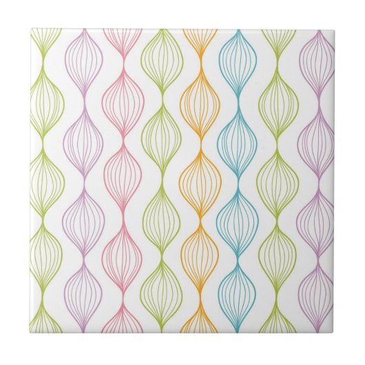 カラフルな横のogeeパターン タイル (正面)