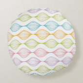カラフルな横のogeeパターン ラウンドクッション (裏面)