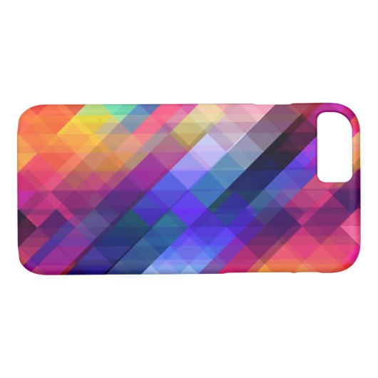カラフルな正方形の幾何学的で抽象的なパターン Case-Mate iPhoneケース (裏面(横))