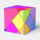カラフルな正方形ギフトボックス フェイバーボックス (裏面サイド)