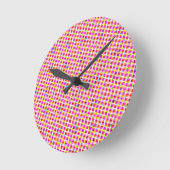 カラフルな正方形 ラウンド壁時計 (傾斜)