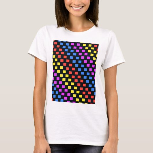 カラフルな正方形 Tシャツ (正面)
