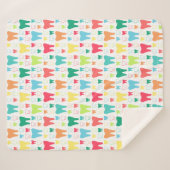 カラフルな歯パターン シェルパブランケット (正面(横))