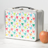 カラフルな歯パターン メタルランチボックス (インサイチュ)