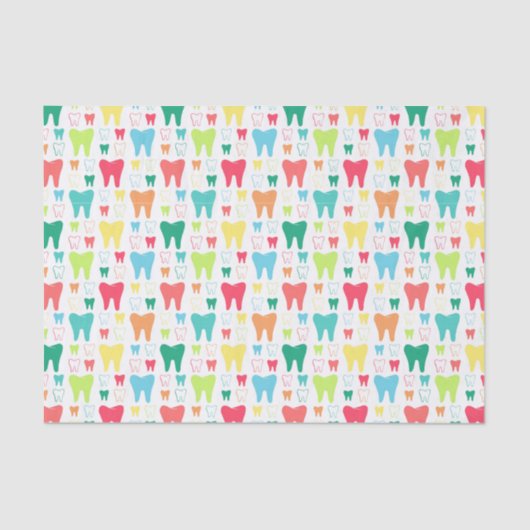 カラフルな歯パターン 薄葉紙 (正面)