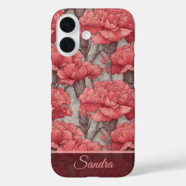 カラフルな母へのギフトカーネーション花の名前 iPhone 16ケース