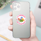 カラフルな毛糸の芸術にハマる かぎ針編み シール (スマートフォン)