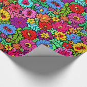 カラフルな民俗花の包装紙のギフト用包装紙 ラッピングペーパー (角)