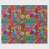 カラフルな民俗花の包装紙のギフト用包装紙 ラッピングペーパー (フラット)