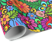 カラフルな民俗花の包装紙のギフト用包装紙 ラッピングペーパー (ロールコーナー)