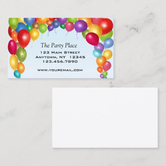 カラフルな気球のアーチ 名刺 (正面/裏面)