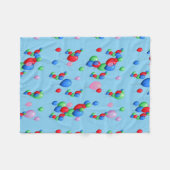 カラフルな気球 フリースブランケット (正面(横))