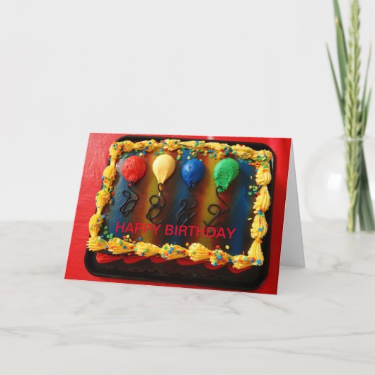 カラフルな気球、誕生日 カード (正面)