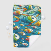 カラフルな水中の魚のアート ゴルフタオル (インサイチュ)