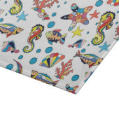 カラフルな水中海洋生物パターン カッティングボード (角)