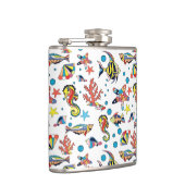 カラフルな水中海洋生物パターン フラスク (右)