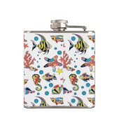 カラフルな水中海洋生物パターン フラスク (裏面)