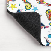 カラフルな水中海洋生物パターン マウスパッド (コーナー)