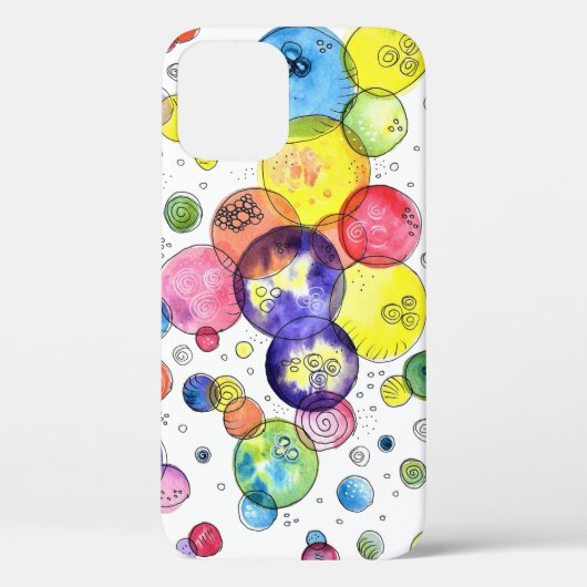 カラフルな水彩の円形抽象画 Case-Mate iPhoneケース (裏面)