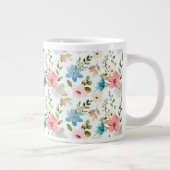 カラフルな水彩の野生の花のパターン ジャンボコーヒーマグカップ (右)