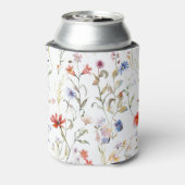 カラフルな水彩の野生の花 缶クーラー (缶裏面)