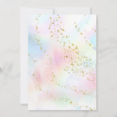 カラフルな水彩の飛沫 | 初領聖体 女の子 招待状 (裏面)