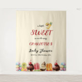 カラフルな水彩アイスクリーム スウィートベイビーシャワー タペストリー (正面)