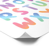 カラフルな水彩アルファベットABC教室デコレーション ポスター (角)