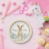 カラフルな水彩イースターリース 楽しいイースター ペーパープレート (パーティー)