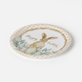 カラフルな水彩イースターリース 楽しいイースター ペーパープレート (アングル)