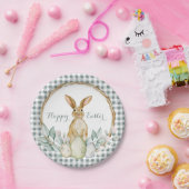 カラフルな水彩イースターリース 楽しいイースター ペーパープレート (パーティー)