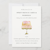 カラフルな水彩ケーキ ベーカリー クッキング クラス 招待状 (正面)